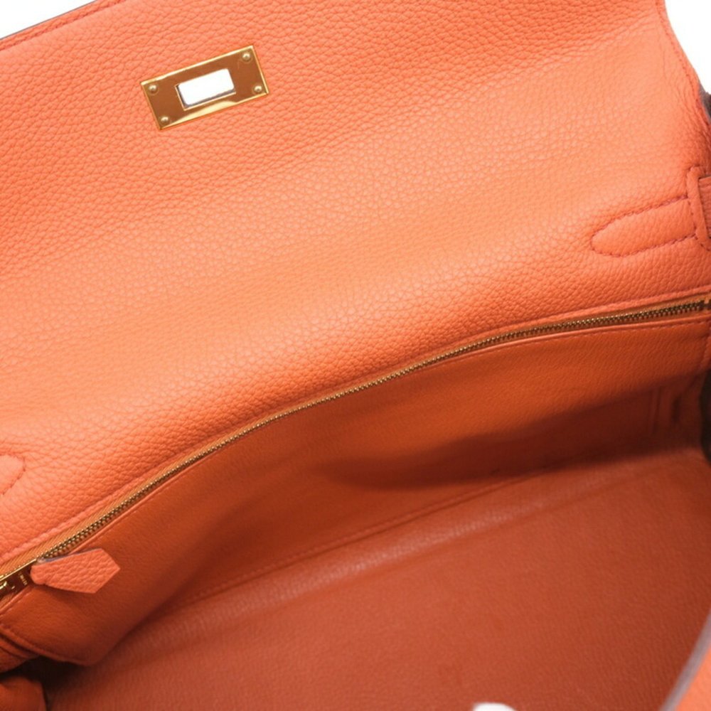 HERMES Kelly 32 Handbag Tote Bag Taurillon Clemence Leather Terre Bateau Oran... - Picture 12 of 16